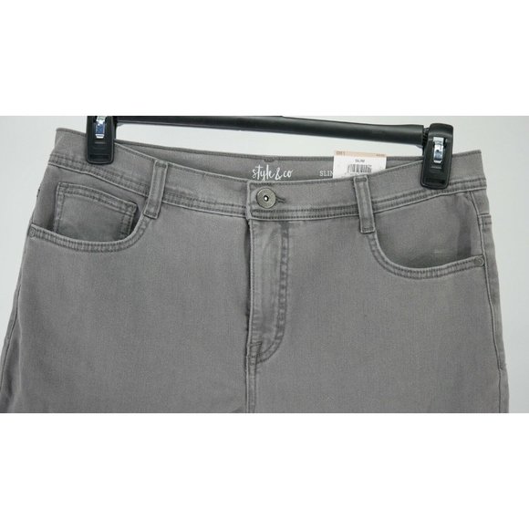 Tummy-Control Slim-Leg Jeans Style & Co Size 12 - Picture 2 of 6